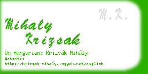 mihaly krizsak business card